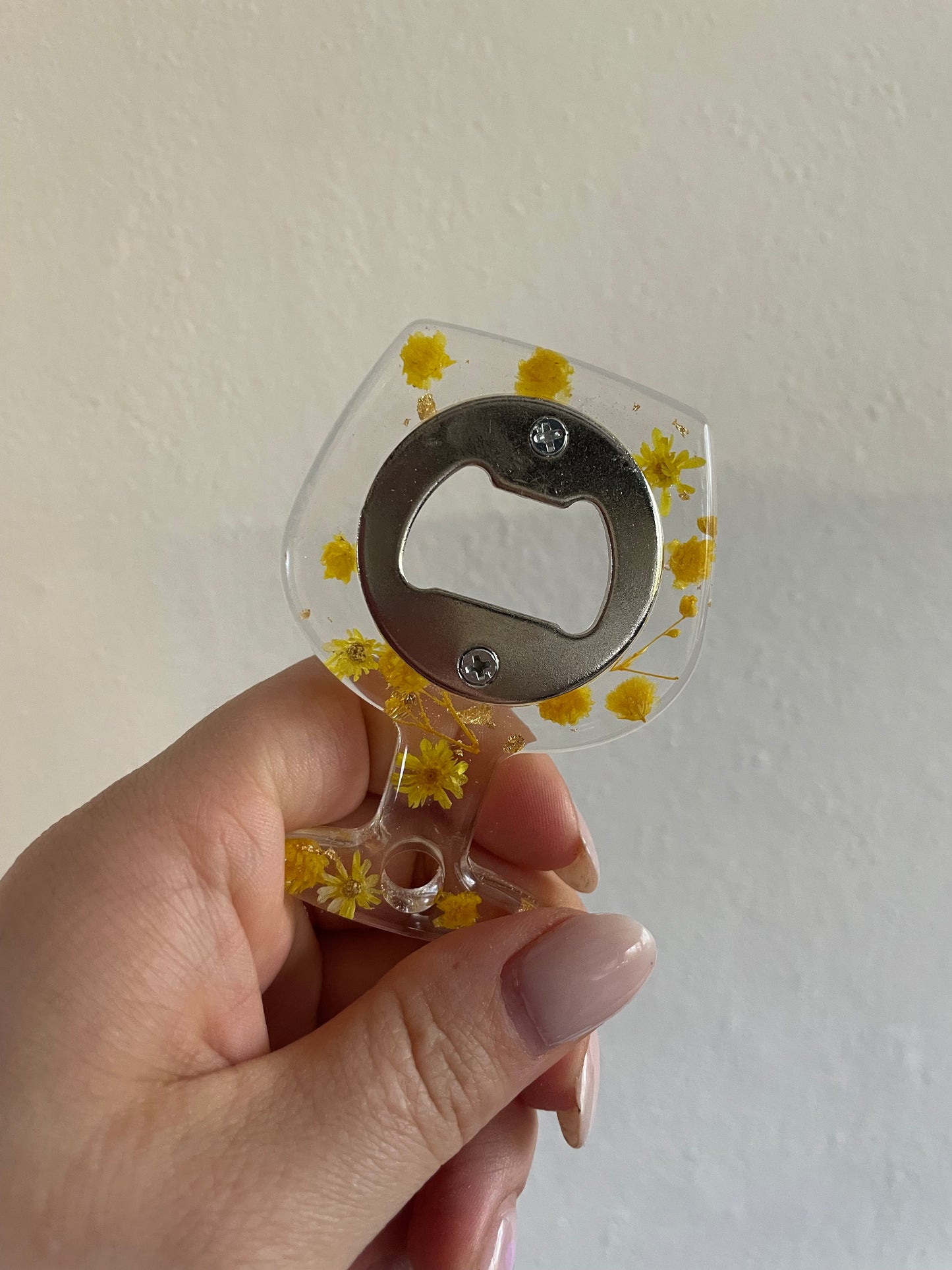 Bloemige Wijnglas Flesopener