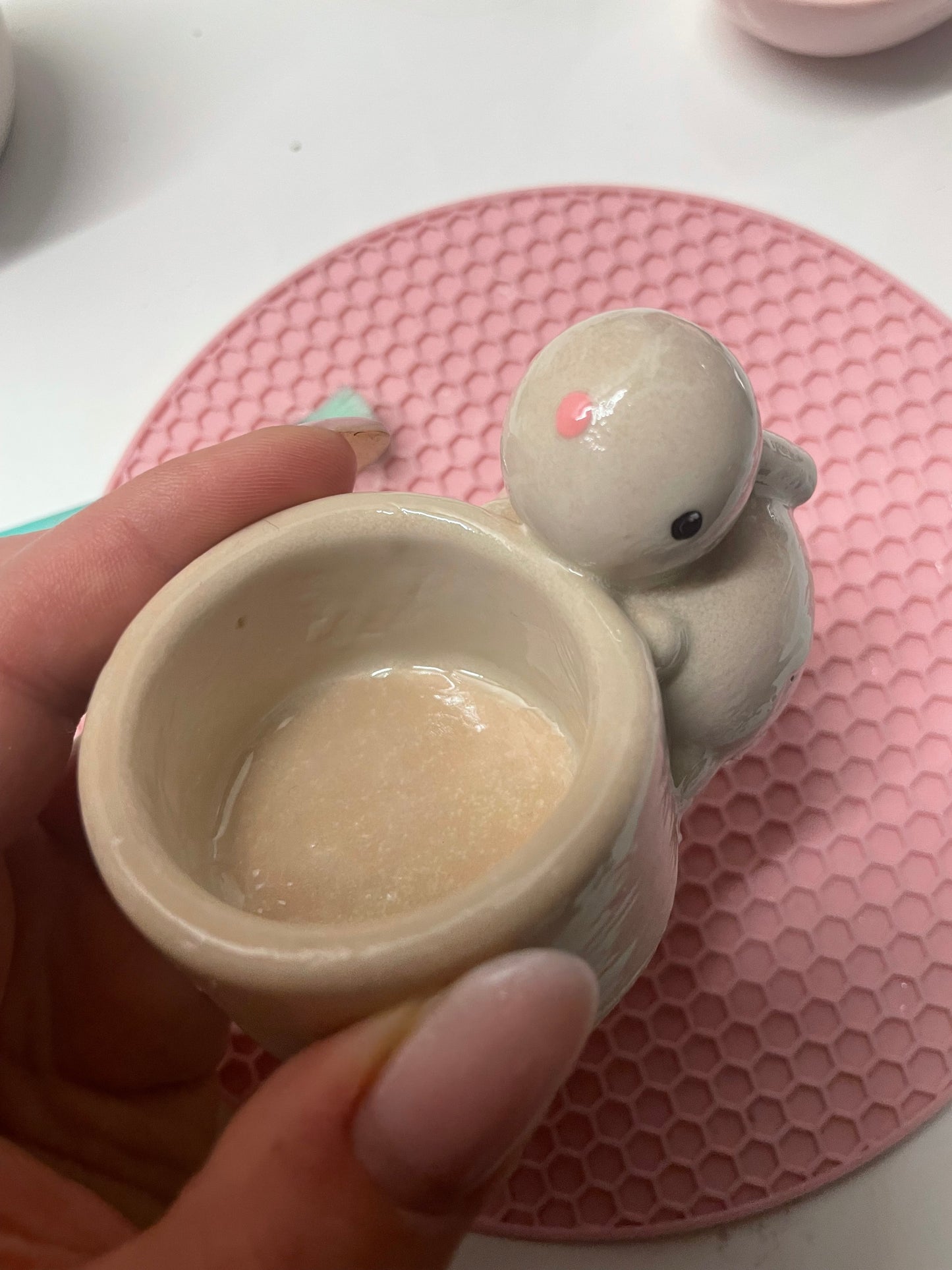 Konijnen kaarsenhouder paasdecoratie