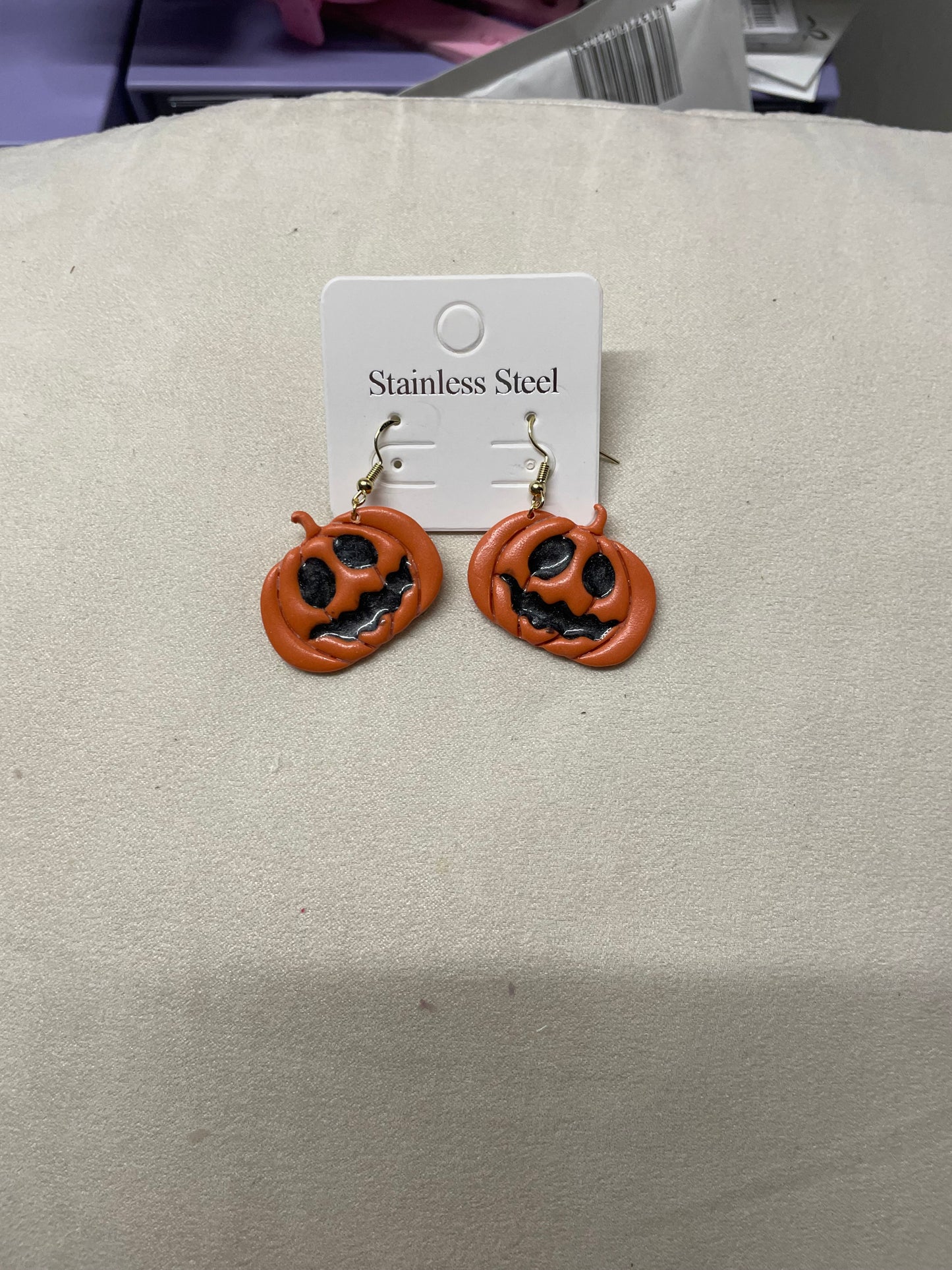 Carved pumpkin oorbellen Halloween