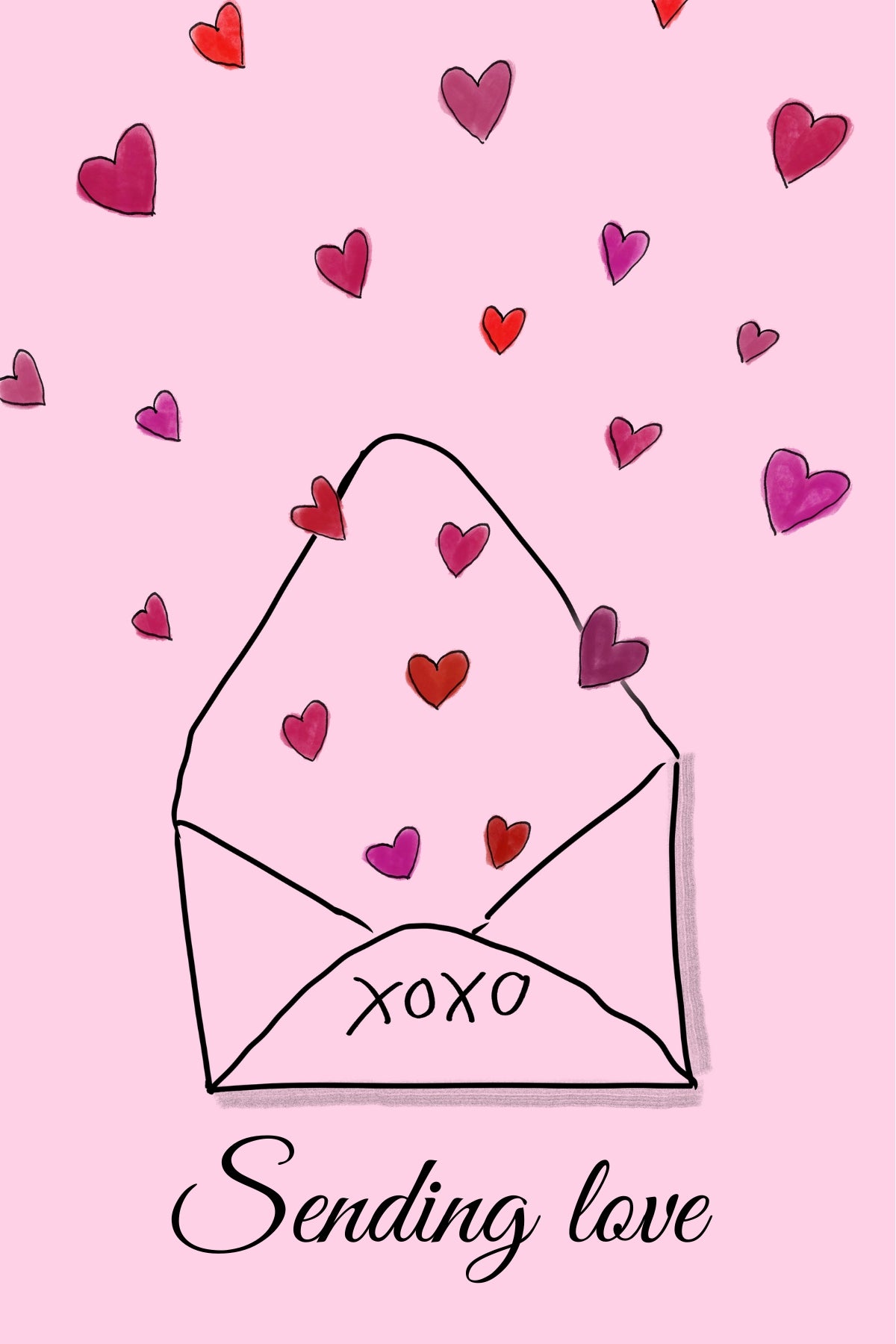 Carte de vœux pour la Saint-Valentin - Je vous envoie tout mon amour