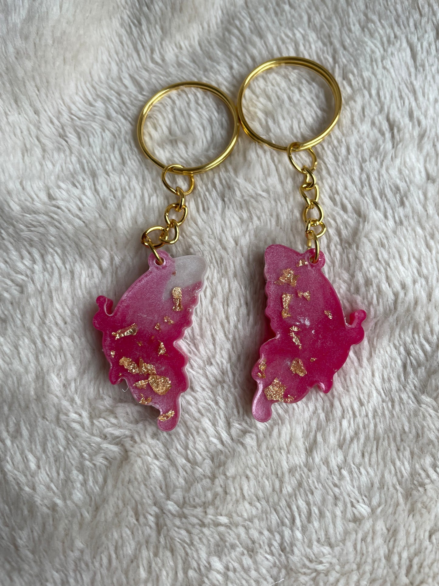 Vlinder vriendschapssleutelhanger set