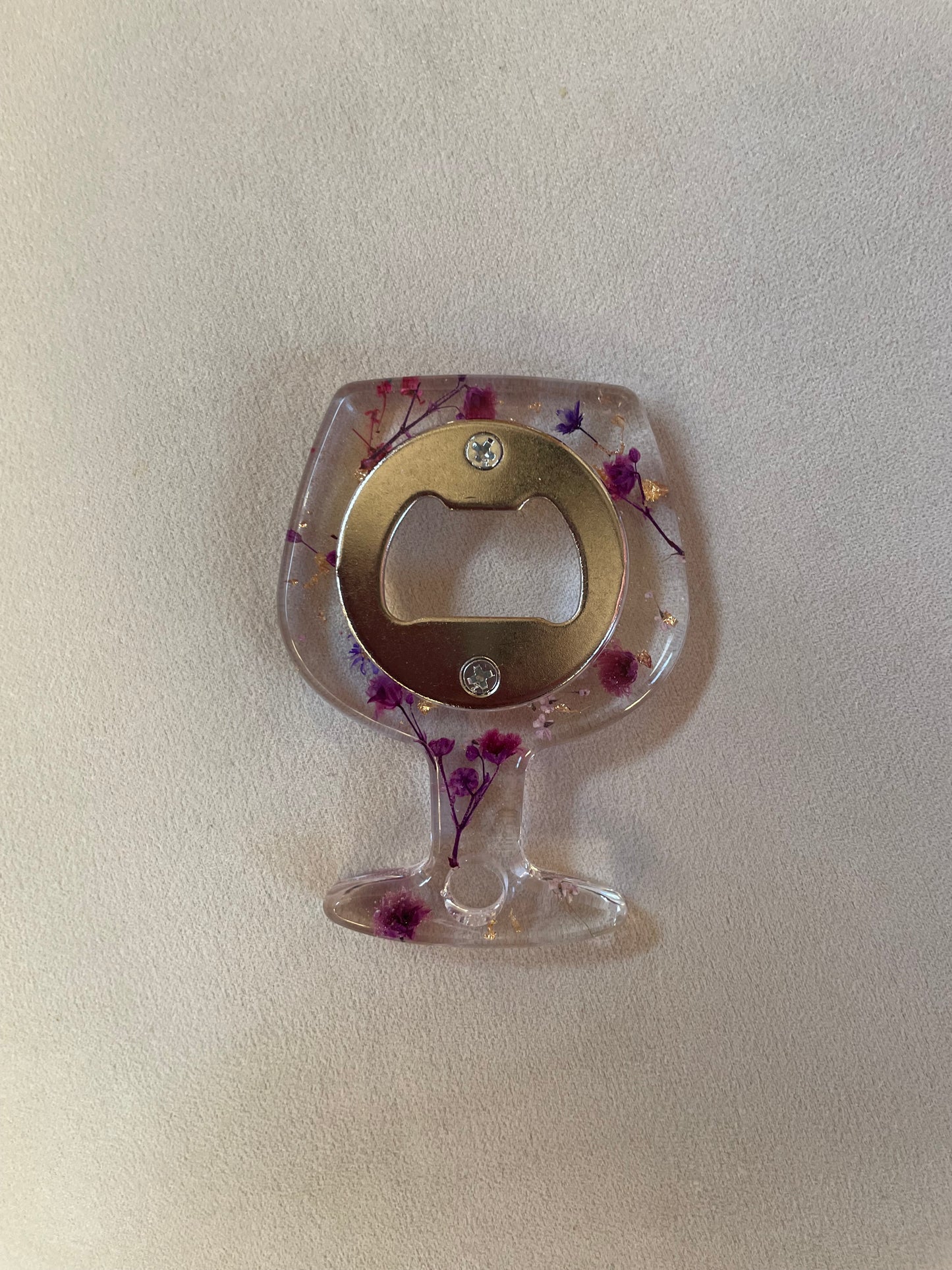 Bloemige Wijnglas Flesopener