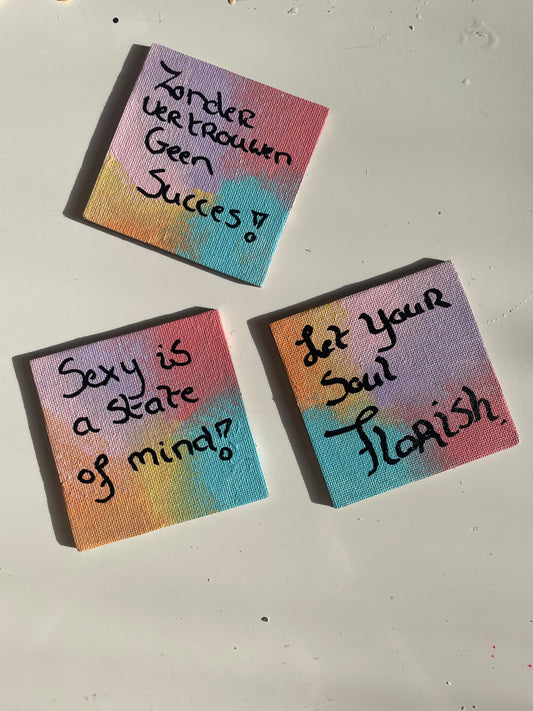 Magneetje beschilderd met quote
