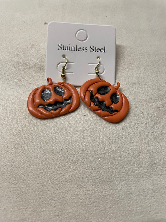 Carved pumpkin oorbellen Halloween