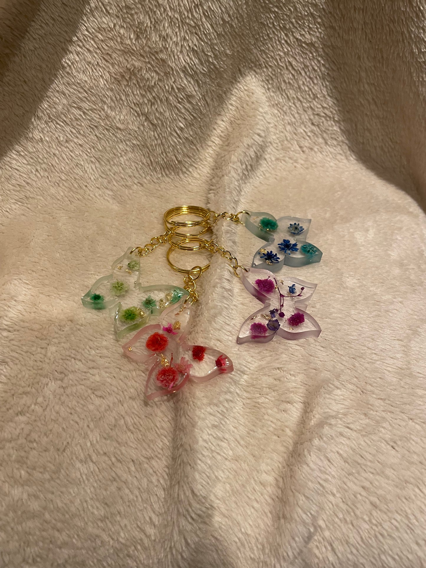 Bloemige vlinder sleutelhangers