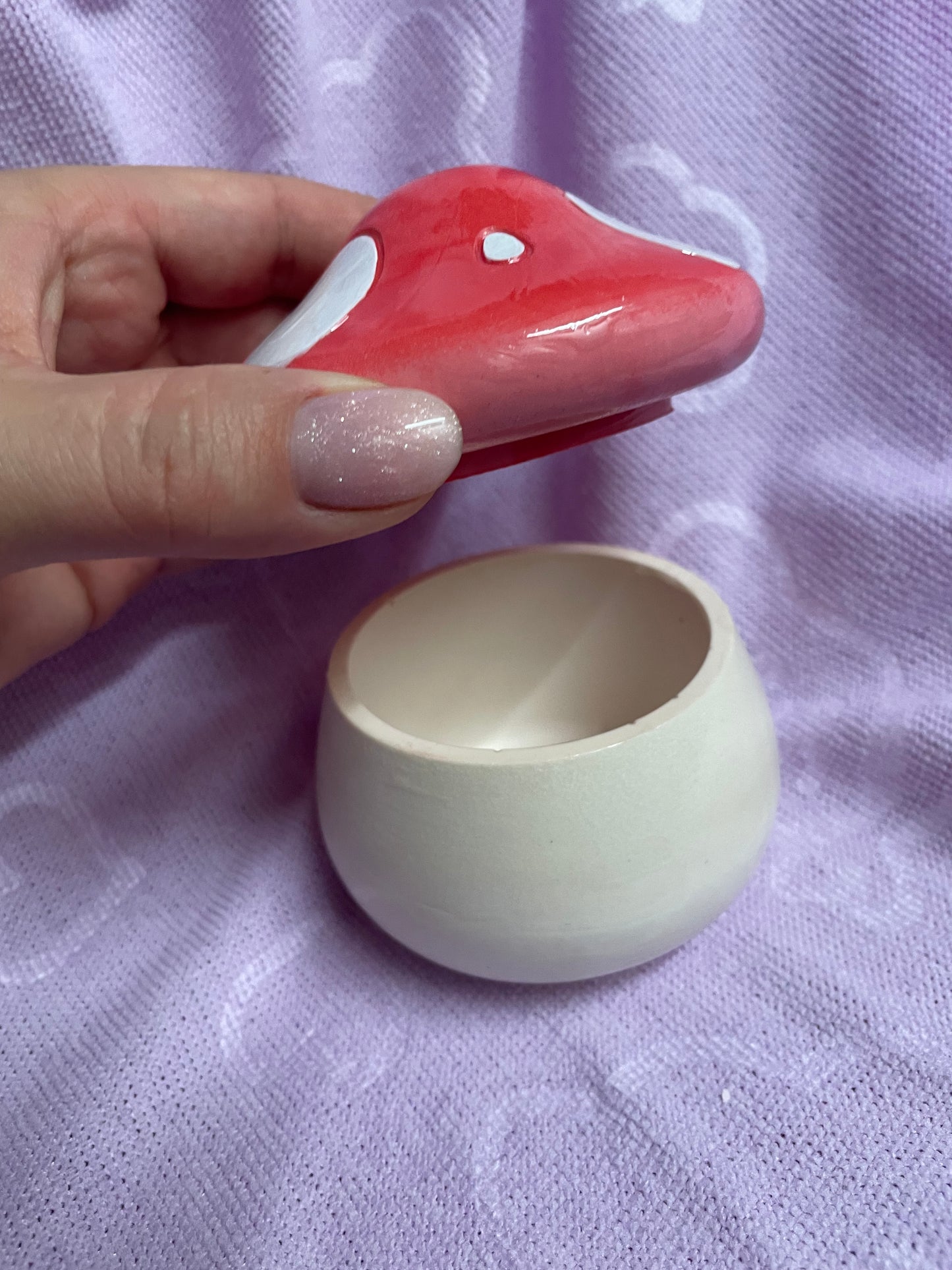 Cutesy paddenstoelen potje