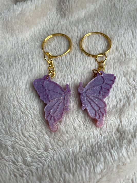 Vlinder vriendschapssleutelhanger set