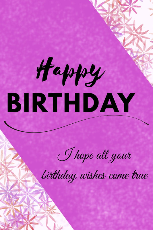Wenskaart Verjaardag - Happy pink Birthday