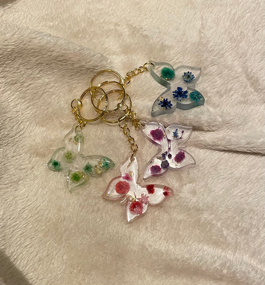 Bloemige vlinder sleutelhangers